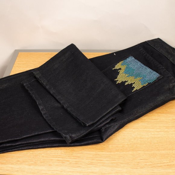 Express Stella Bootleg 8 (32 X 33) Women's Jeans Embellished Black Denim - Picture 11 of 11